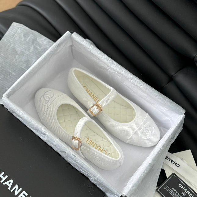 MARY JANE SHOES WHITE CORDUROY TWILL FABRIC