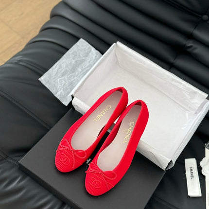 CLASSIC BALLET FLATS CHERRY RED LAMBSKIN