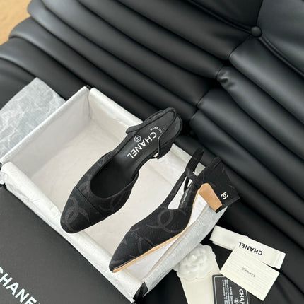 CLASSIC HIGH SLINGBACK BLACK CALFSKIN