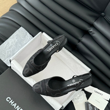 CLASSIC HIGH SLINGBACK BLACK CALFSKIN