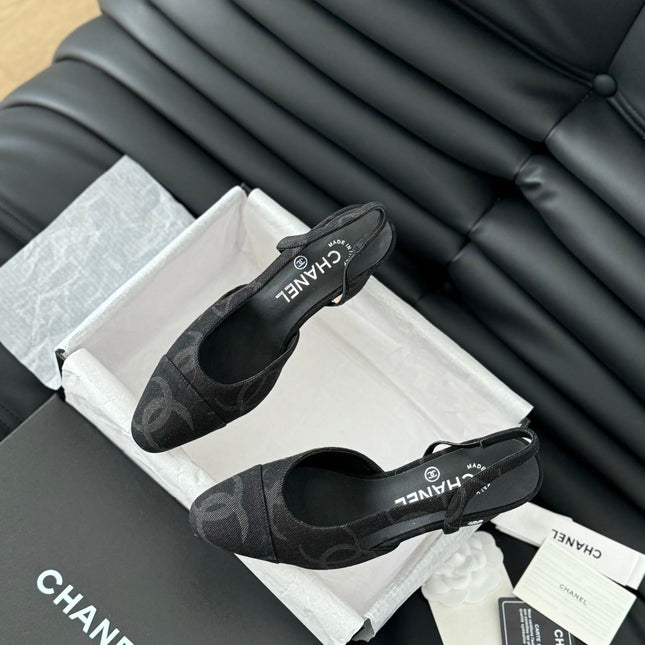 CLASSIC HIGH SLINGBACK BLACK CALFSKIN