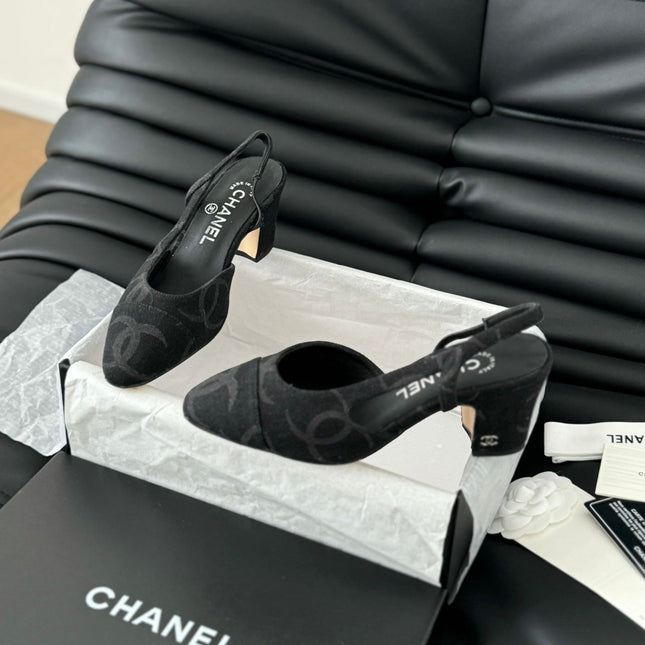 CLASSIC HIGH SLINGBACK BLACK CALFSKIN