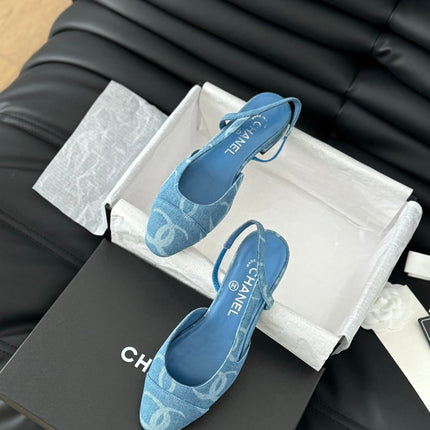 CLASSIC SLINGBACK CERULEAN BLUE CALFSKIN