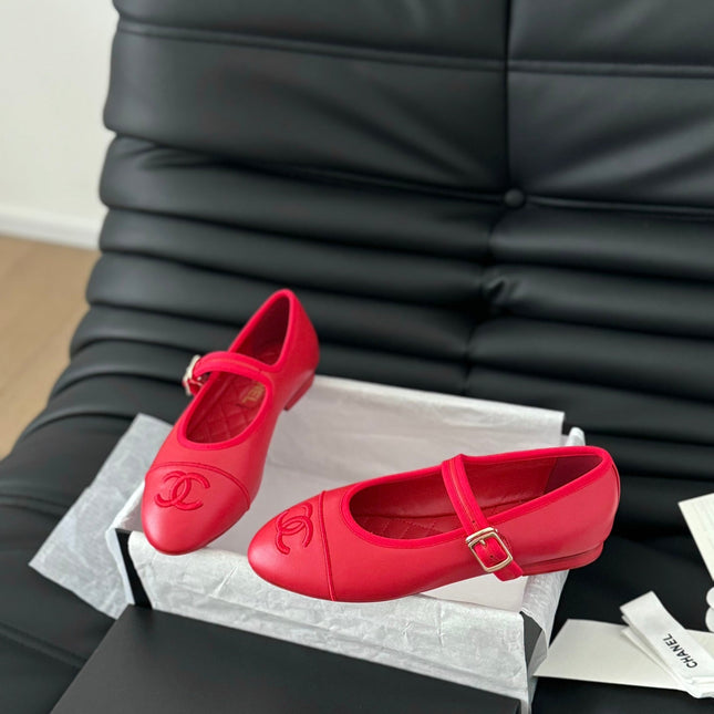 MARY JANE SHOES IN ROSE RED LAMBSKIN