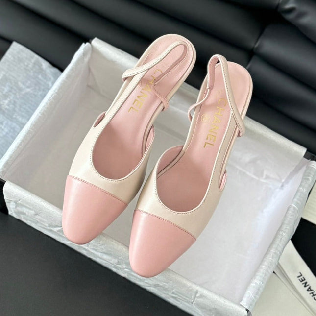 HIGH SLINGBACK IN LIGHT PINK LAMBSKIN