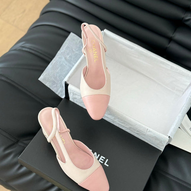 HIGH SLINGBACK IN LIGHT PINK LAMBSKIN