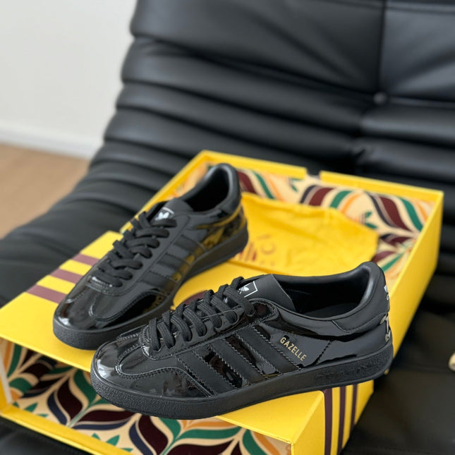 GG & ADIDAS GAZELLE SNEAKER GLOSSY BLACK CALFSKIN
