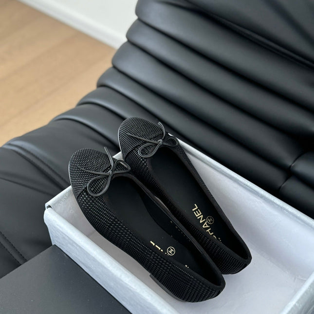 CLASSIC BALLET FLATS BLACK LAMBSKIN