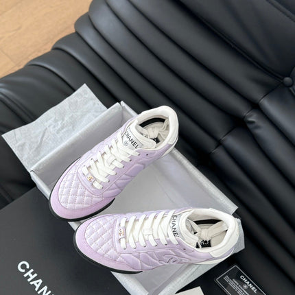 CC SNEAKER IN PALE PURPLE MIX WHITE EMBROIDERED LAMBSKIN