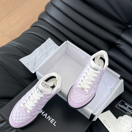 CC SNEAKER IN PALE PURPLE MIX WHITE EMBROIDERED LAMBSKIN