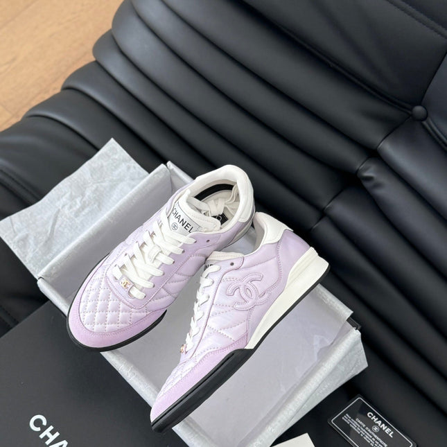 CC SNEAKER IN PALE PURPLE MIX WHITE EMBROIDERED LAMBSKIN