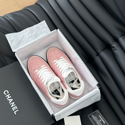 CC SNEAKER IN LIGHT PINK MIX WHITE EMBROIDERED LAMBSKIN