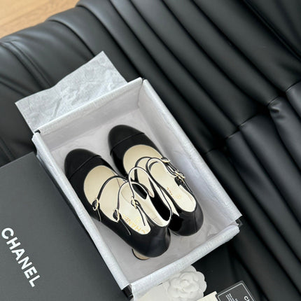 CC MARY JANE SHOES THREE STRAPS BLACK LAMBSKIN WITH GOLD HARDWARE