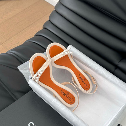PEARL SANDAL IN WHITE AND VIVID ORANGE LAMBSKIN 75 MM