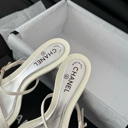 PEARL SANDAL IN WHITE LAMBSKIN 35 MM