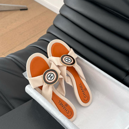 VIVID ORANGE FABRIC CC SLIDE SANDALS