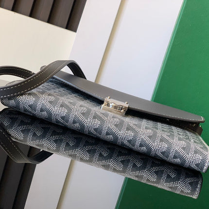 CHYPRE WALLET-POUCH 21 IN GRAY GOYARDINE CANVAS AND CALFSKIN