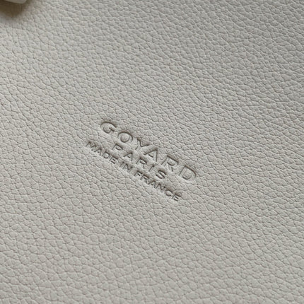 CHYPRE WALLET-POUCH 21 IN WHITE GOYARDINE CANVAS AND CALFSKIN