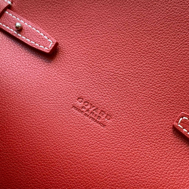 CHYPRE WALLET-POUCH 21 IN CLASSIC RED GOYARDINE CANVAS AND CALFSKIN