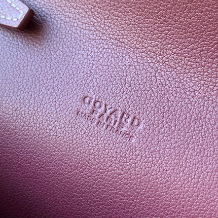 CHYPRE WALLET-POUCH 21 IN WINE RED GOYARDINE CANVAS AND CALFSKIN