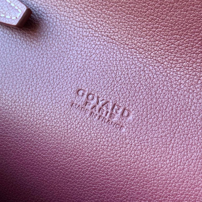 CHYPRE WALLET-POUCH 21 IN WINE RED GOYARDINE CANVAS AND CALFSKIN
