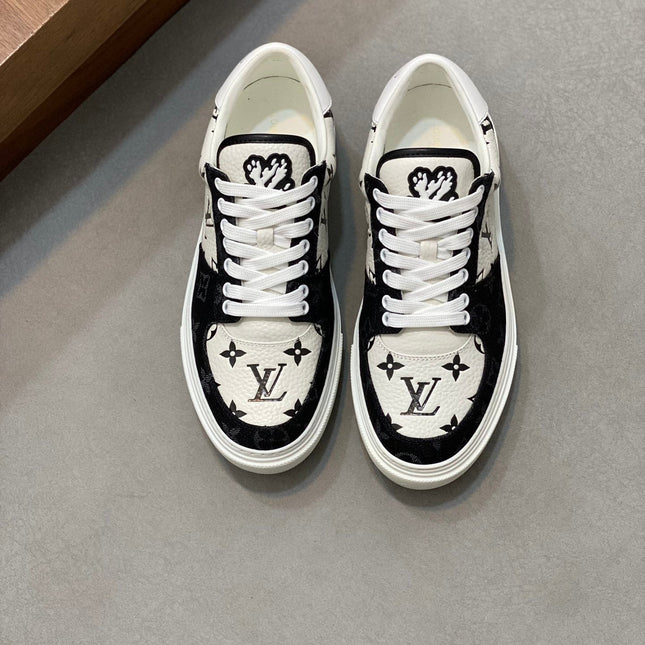 LV MONOGRAM BLACK AND WHITE SNEAKERS