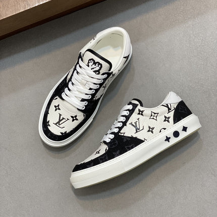 LV MONOGRAM BLACK AND WHITE SNEAKERS