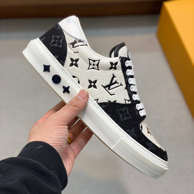 LV MONOGRAM BLACK AND WHITE SNEAKERS