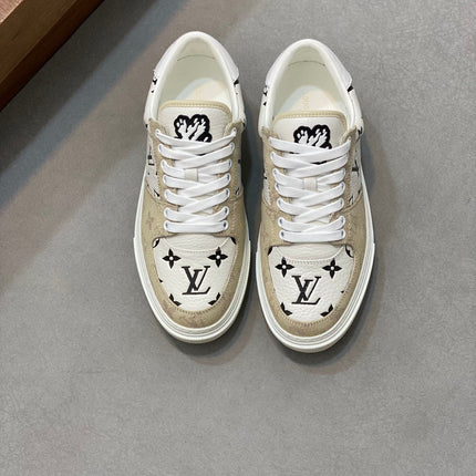 LV MONOGRAM BEIGE AND WHITE SNEAKERS