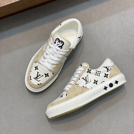 LV MONOGRAM BEIGE AND WHITE SNEAKERS
