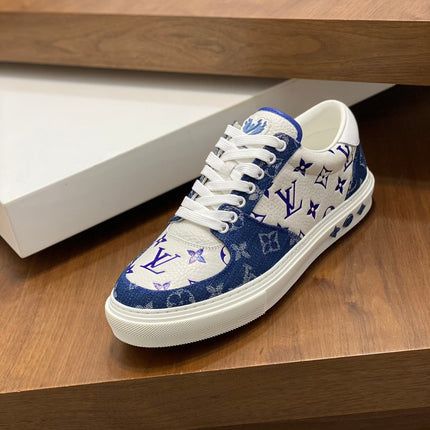LV MONOGRAM BLUE AND WHITE SNEAKERS