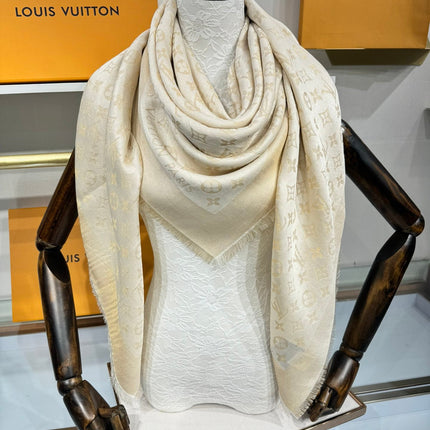 LV SCARF 140 CM IN WOOL MIX SILK 693013