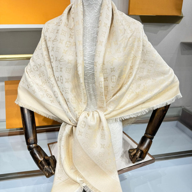 LV SCARF 140 CM IN WOOL MIX SILK 693013