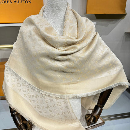 LV SCARF 140 CM IN WOOL MIX SILK 693013