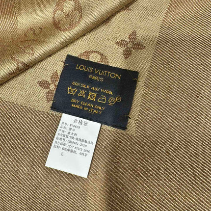 LV SCARF 140 CM IN WOOL MIX SILK 693014