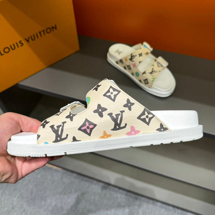 LV DAD SANDAL BEIGE CREAM MONOGRAM CALFSKIN
