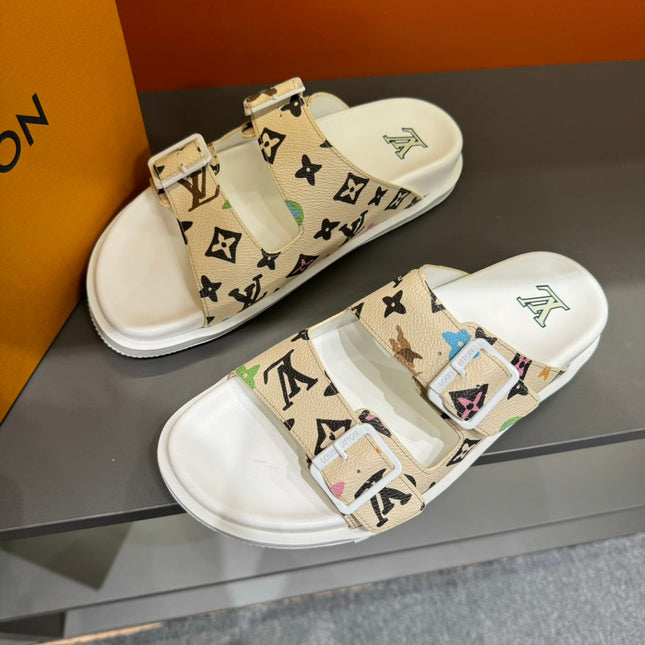 LV DAD SANDAL BEIGE CREAM MONOGRAM CALFSKIN