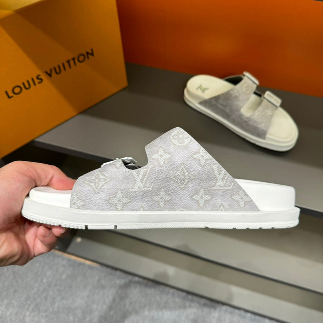 LV DAD SANDAL GREY MONOGRAM CALFSKIN