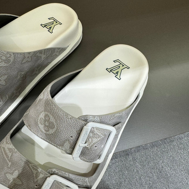 LV DAD SANDAL GREY MONOGRAM CALFSKIN