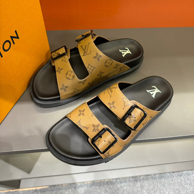LV DAD SANDAL COPPER BROWN MONOGRAM CALFSKIN