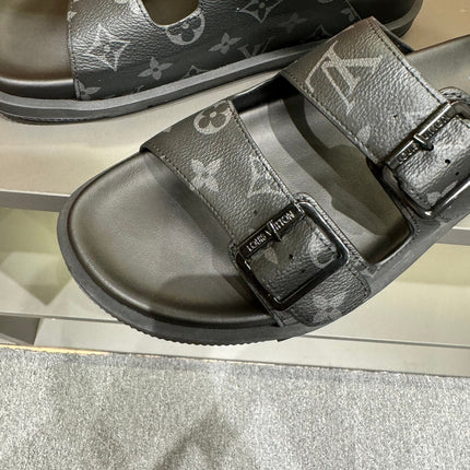 LV DAD SANDAL BLACK MONOGRAM CALFSKIN