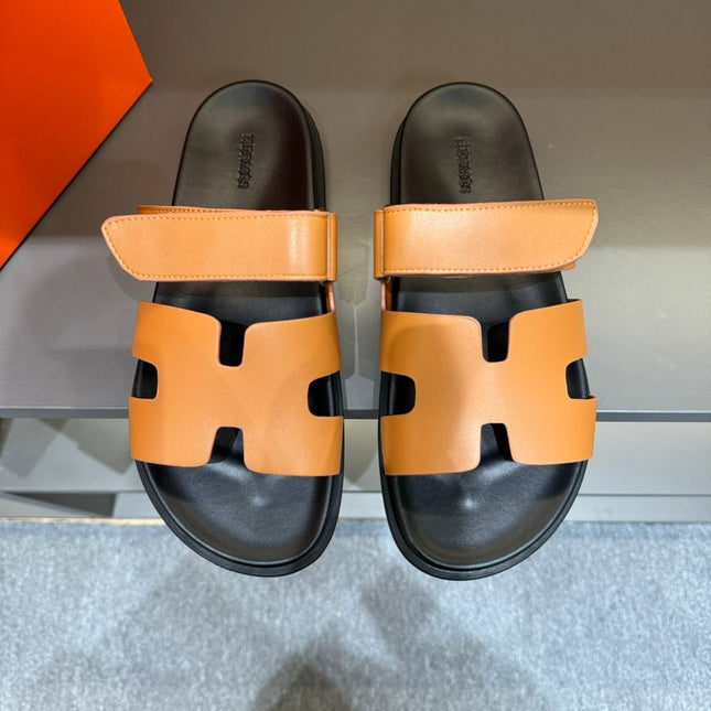 HM CHYPRE SANDAL TANGERINE CALFSKIN