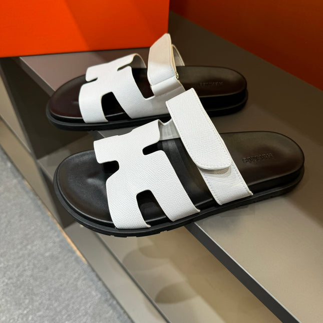 HM CHYPRE SANDAL WHITE EPSOM CALFSKIN