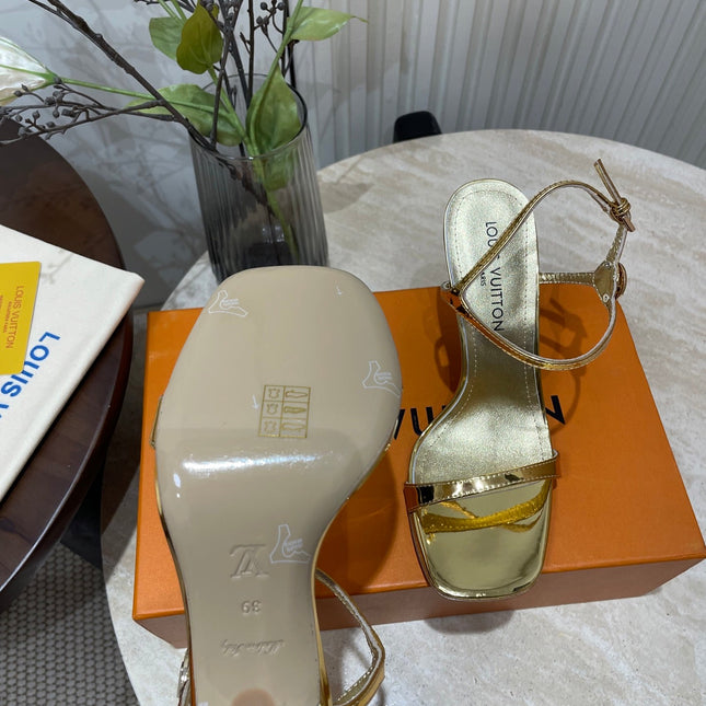 6AM HIGH SANDAL 95 MM IN GOLD LAMBSKIN