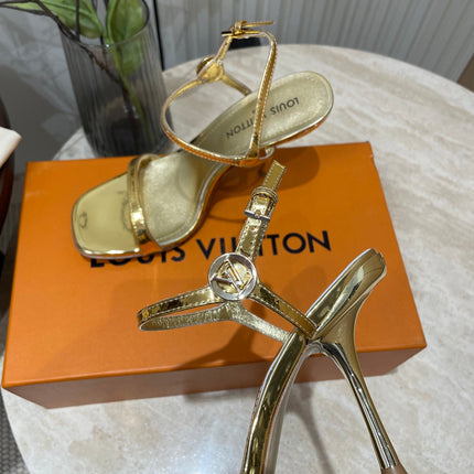 6AM HIGH SANDAL 95 MM IN GOLD LAMBSKIN