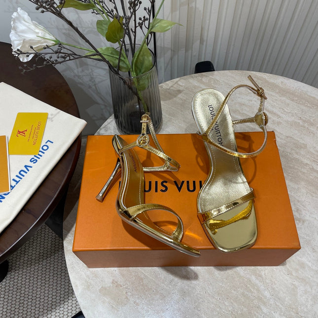 6AM HIGH SANDAL 95 MM IN GOLD LAMBSKIN