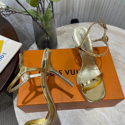 6AM HIGH SANDAL 95 MM IN GOLD LAMBSKIN
