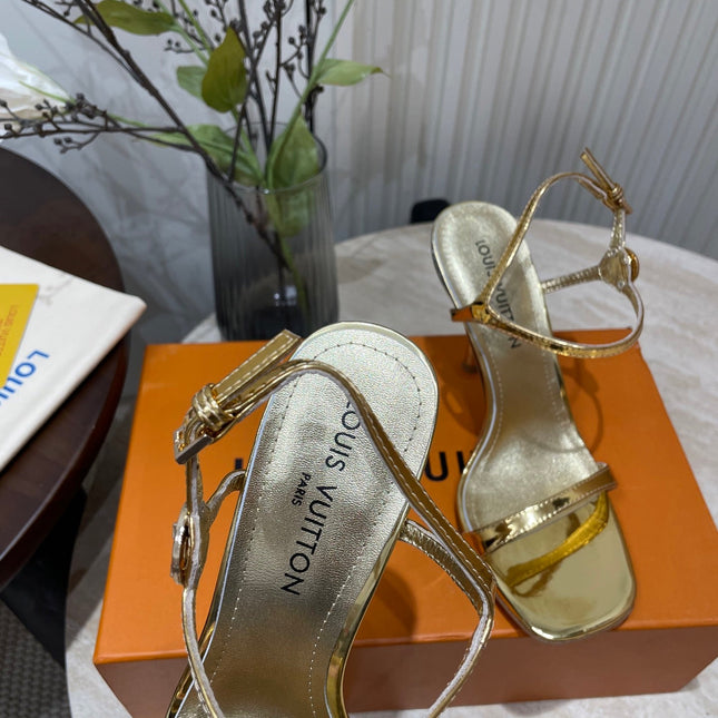 6AM HIGH SANDAL 95 MM IN GOLD LAMBSKIN