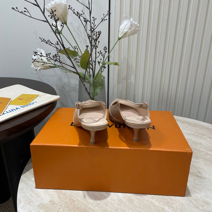 HIGH SLINGBACKS 5 CM IN BEIGE CREAM CALFSKIN