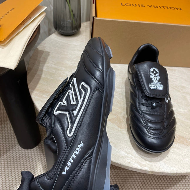FOOTPRINT SOCCER SNEAKER IN BLACK CALFSKIN